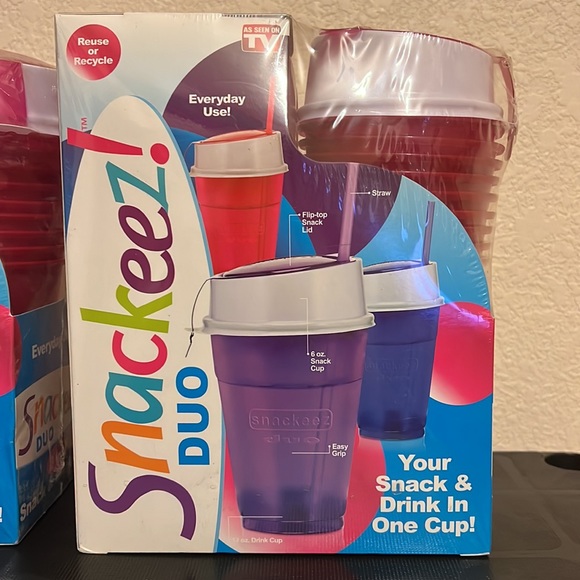 Snackeez duo combo pack cups with straws - Picture 4 of 5